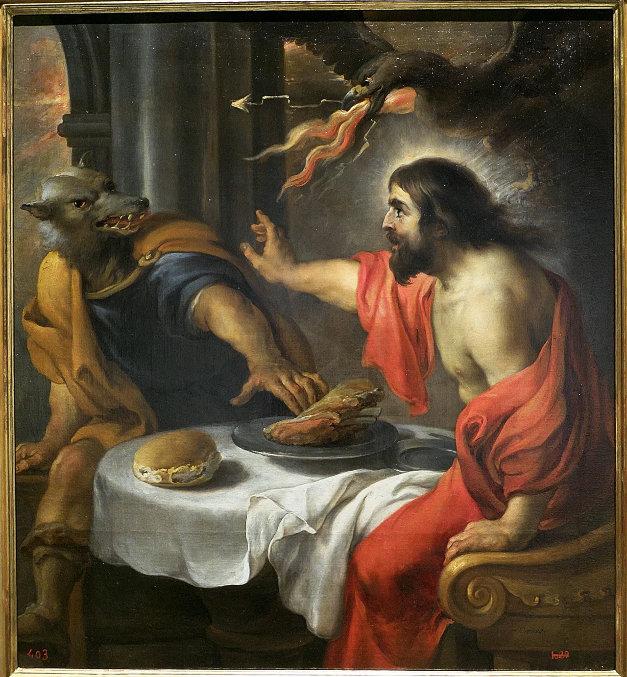 Licaón y Júpiter, la representación de la maldición al rey que fue considerado el primer hombre lobo.