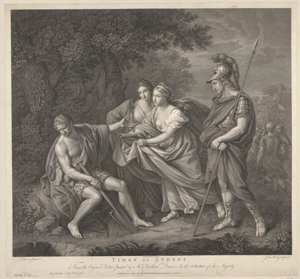 Timón de Atenas es referencia de misantropía en su estado mas exaltado.