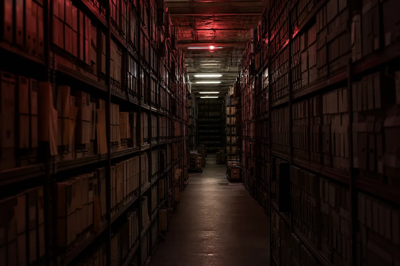 Archivo general: estanterías de documentos