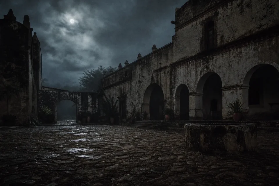 México: hacienda colonial en niebla