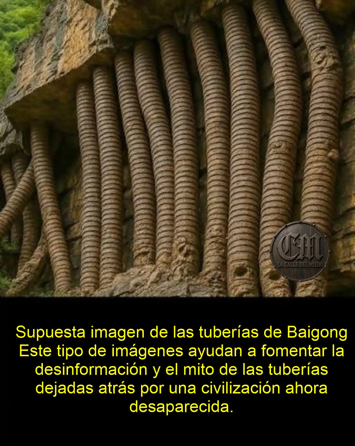Supuesta fotografía de las tuberías de Baigong - La Calle del Miedo