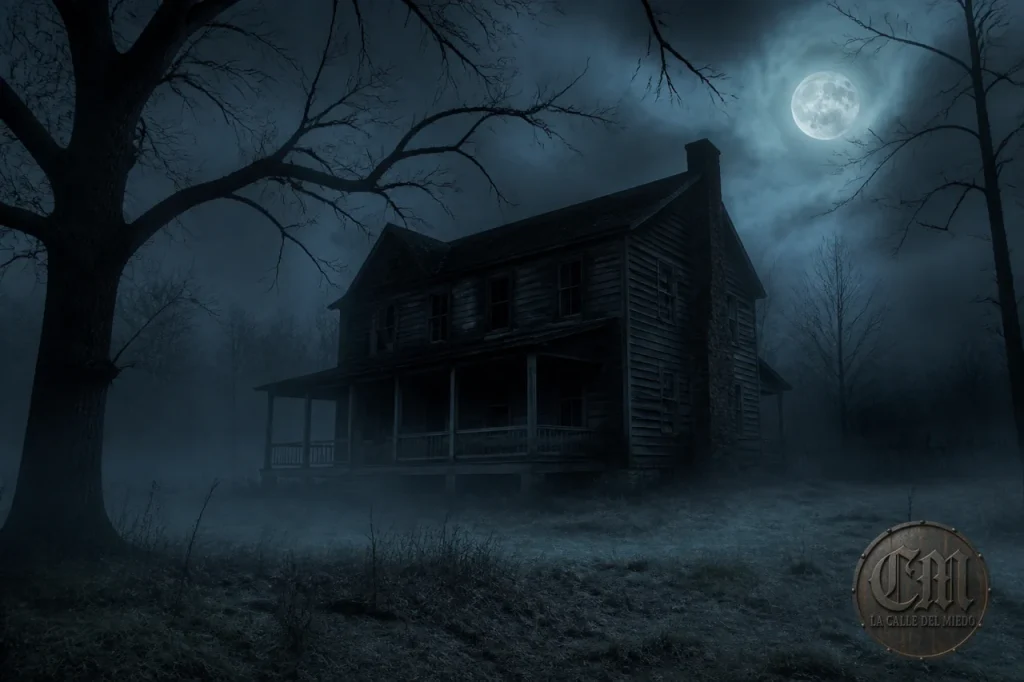 Granja apalache abandonada de noche, leyenda de la Bruja de los Bell — La Calle del Miedo