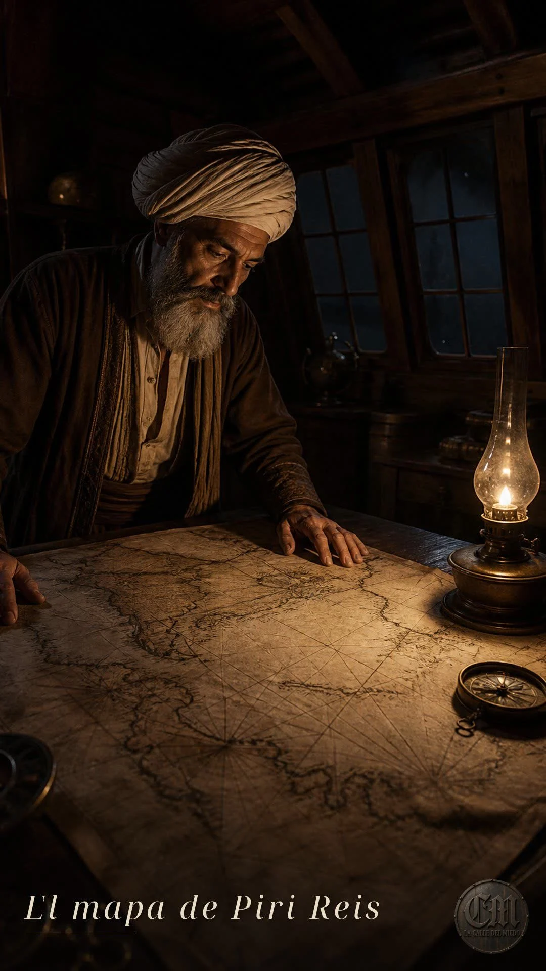 El mapa de Piri Reis, de noche