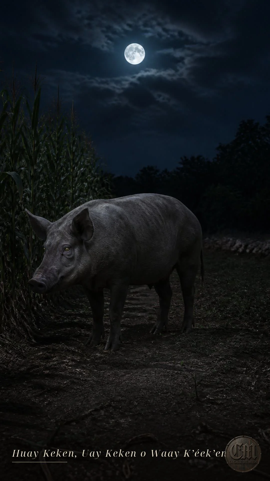 Huay Keken, Uay Keken o Waay K’éek’en, de noche