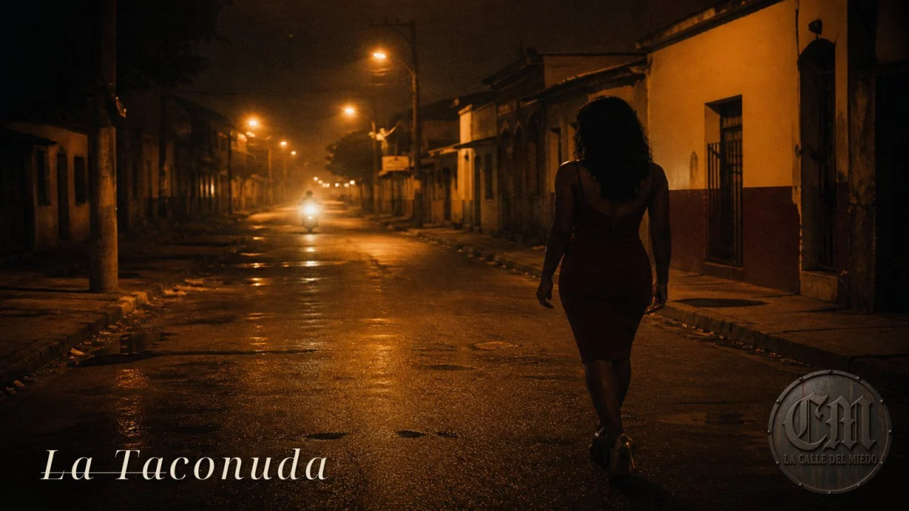 La Taconuda, de noche, en la calle