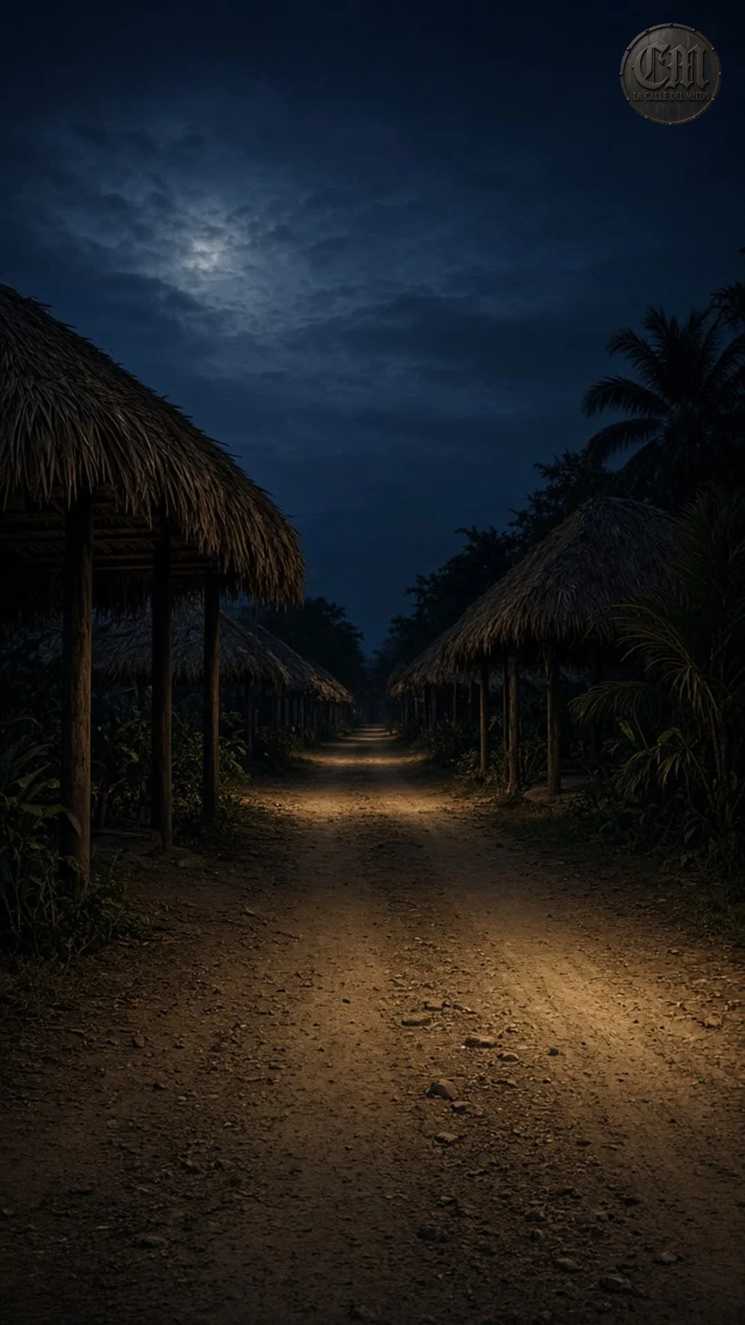 Cruce de caminos de tierra en la Costa Chica de Guerrero, con monte bajo, casas de pueblo y cielo de costa.
