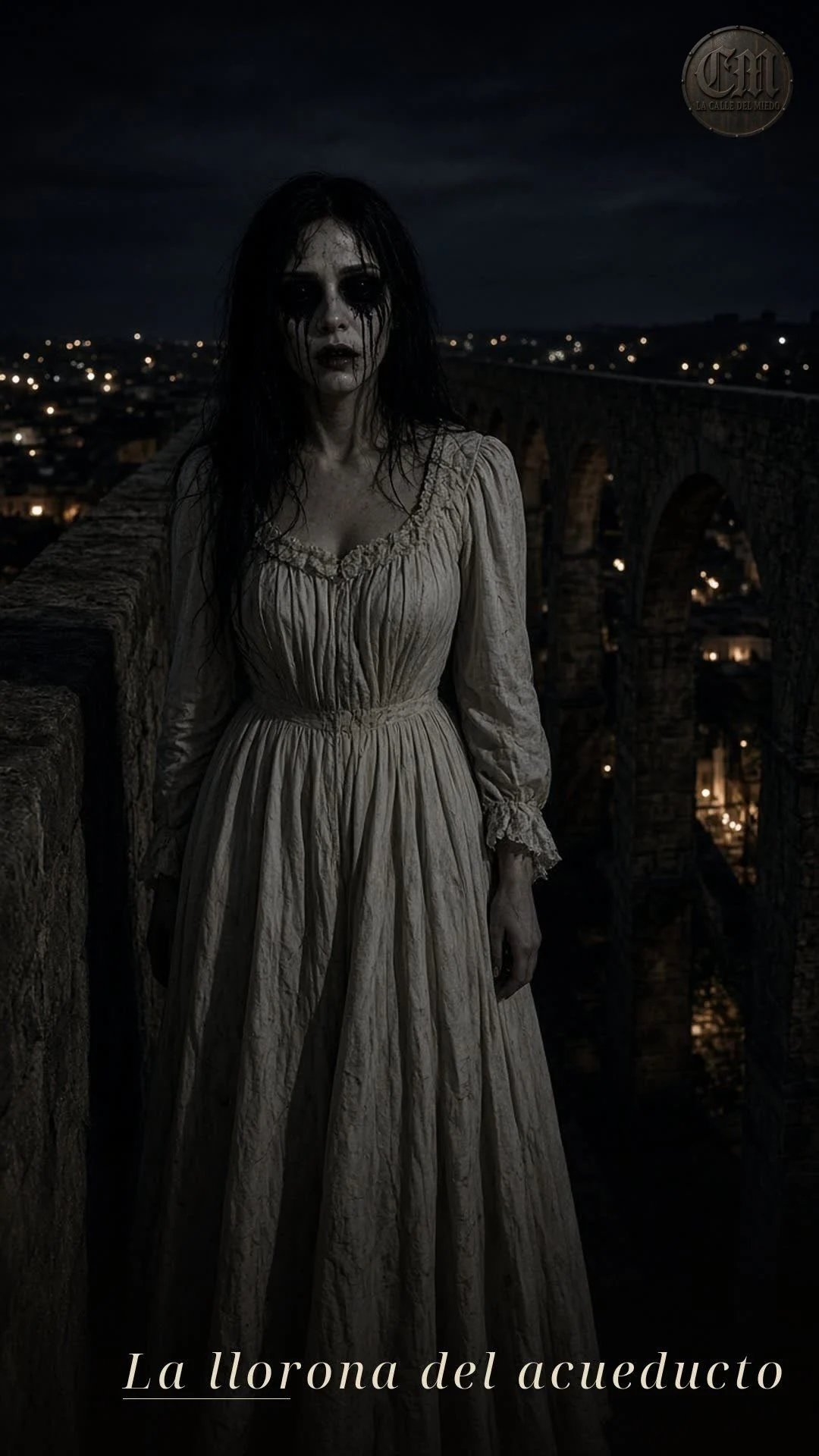 La llorona del acueducto, de noche